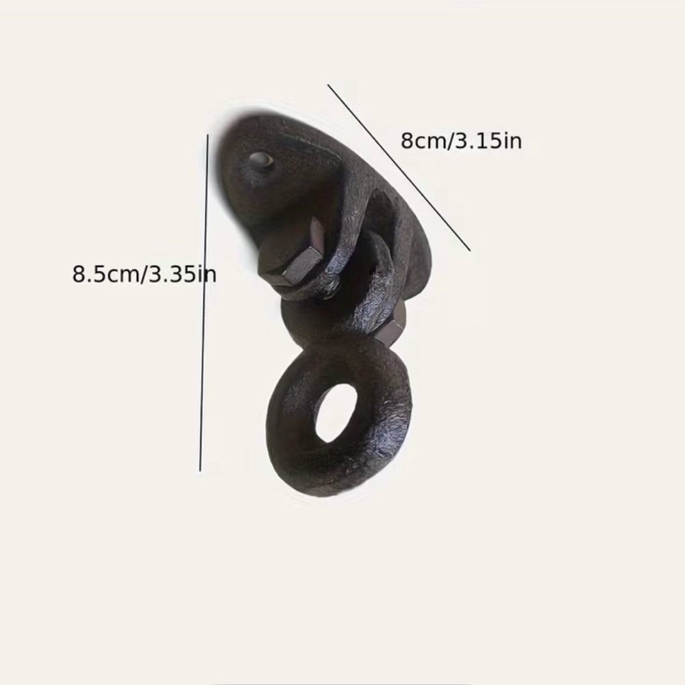 Black Cast Iron Wall Hook with Eye Loop